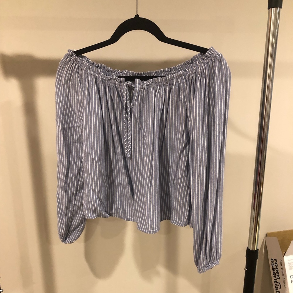 Hollister off the shoulder blouse, striped, size M